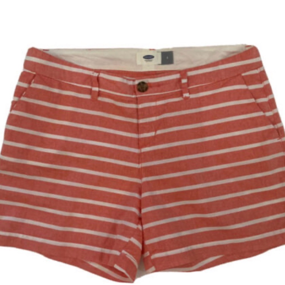 Old Navy Coral and White Striped Women's Shorts